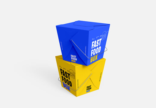 Two Stacked Fast Food Box Mockup