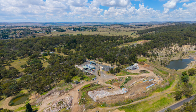 Aerial view of Glen Innes Landfill in Northern New South Wales