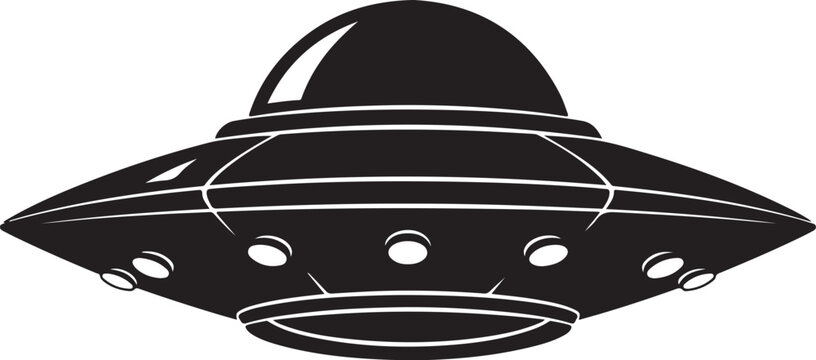 Black vector UFO spaceship icon