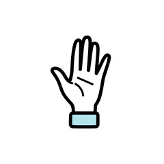Obraz premium Simple Hand Outline with Palm Detail vector illustration