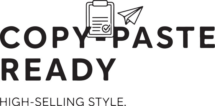 Vector clipboard icon with paper airplane, copy paste ready