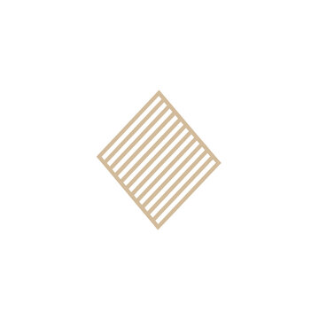 Minimalist Diamond Shape with Diagonal Lines vector illustration