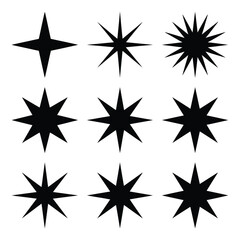 Fototapeta premium Black Starburst Shapes Vector Illustration