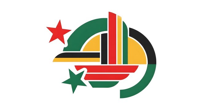 Juneteenth logo and pan-african design elements