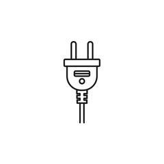 Obraz premium Outline Icon of European Electrical Plug vector Illustration
