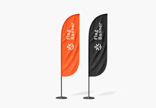 Feather Flag Banner Mockup Template