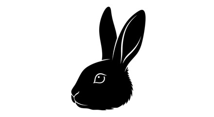 Obraz premium Cute Easter Bunny Rabbit Head Silhouette Isolated