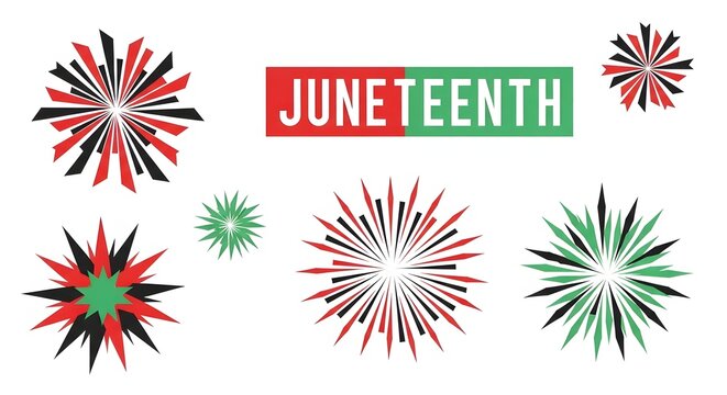 Juneteenth Celebration Firework Vector Background