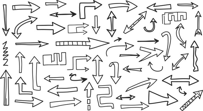 Collection of various arrows pointing in different directions