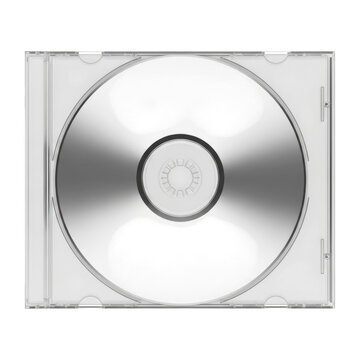 A shiny cd in a case isolated on transparent background