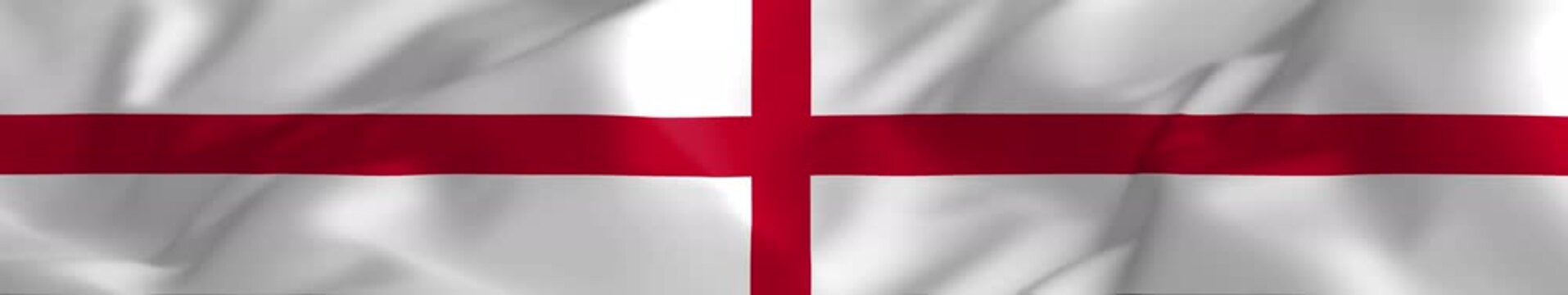  England national flag with bold red cross on white background | Looped Graphics | Widescreen