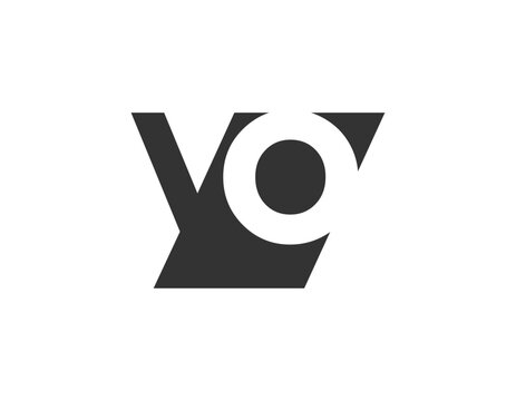 YO creative geometric initial based modern and minimal logo. Letter y o trendy fonts.