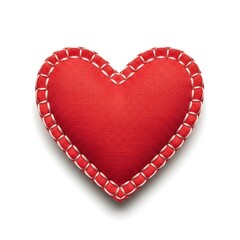 Obraz premium Red heart shaped pillow with white stitching vector illustration