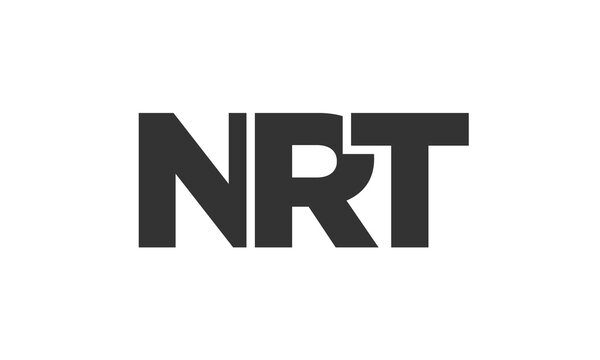 NRT logo design template with strong and modern bold text. Initial based vector logotype featuring simple and minimal typography. Trendy company identity.