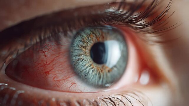 Extreme macro of human eye with detailed iris texture and visible blood vessels sharp focus medical anatomy vision concept close up
