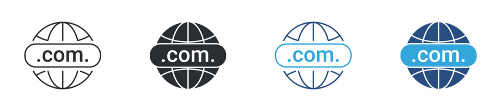 Domain name icon set. Website address concept. Vector illustration.