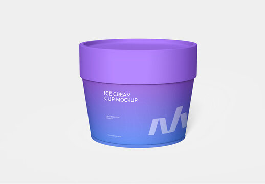Realistic Ice Cream Container Mockup
