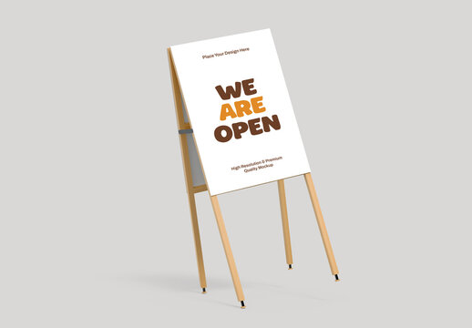 A-Stand Floating Board Mockup