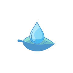 Fototapeta premium Water Drop on a Leaf Sustainable and Eco-Friendly Concept vector illustration