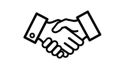 Obraz premium Handshake agreement icon for business partnership and collaboration, simple line vector symbol