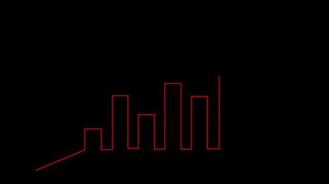 Abstract red line animation forming geometric shapes on black background abstract animation red line geometric shapes