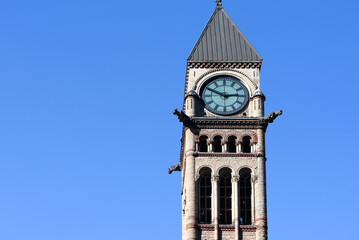 Naklejka premium Colonial clock tower of the Old City Hall in Toronto, Canada