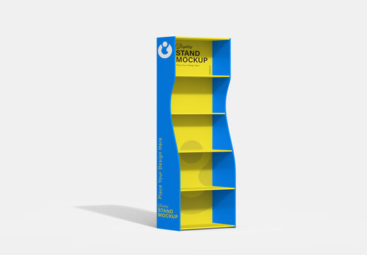 Retail Product Display Stand Mockup for Supermarket Advertising