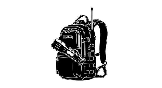 Police Backpack with Flashlight and Radio - Emergency Preparedness Gear
