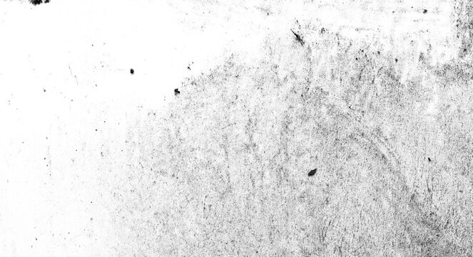 Minimal black-and-white grunge texture with faint smudges, soft grain, and scattered specks on a mostly white surface. Great for subtle overlays, print, and modern backgrounds.