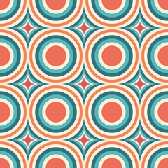 Fototapeta premium Retro seamless pattern. Mid century modern style. Vintage background. Geometric fashion fabric print. Design for prints on fabric, textile, covers, wallpaper, interior, wrapping. vector illustration
