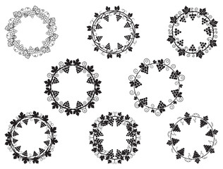 Obraz premium VINE WREATH SILHOUETTE