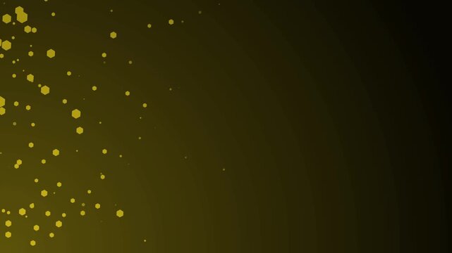 Hexagonal bokeh gradient background animation, Scattered hexagonal bokeh shapes animated