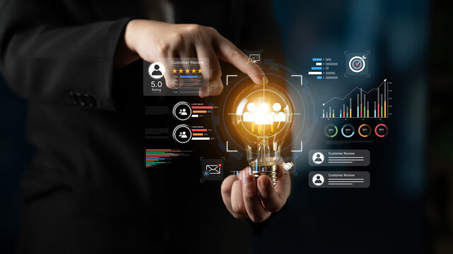 A dashboard for customer relationship management (CRM). The data analysis and market research help to identify a target audience and understand customer reviews and behavior. Fermion