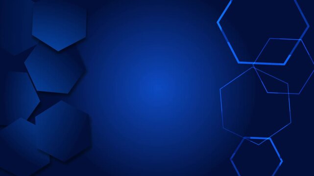 Dark hexagon geometric background shape line animation