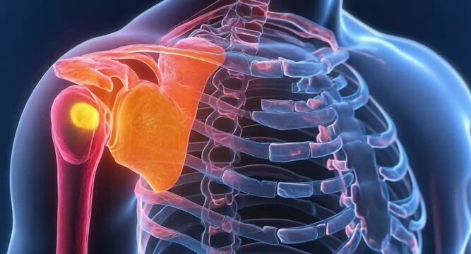 Shoulder Pain Anatomy Illustration Medical Visualization.