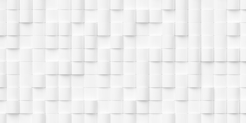 Obraz premium Grid of white cylinders with random scaling background wallpaper banner, flat lay
