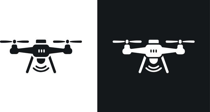 Drone mapping icon with GPS marker