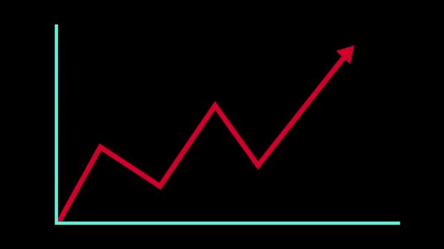 Red arrow pointing diagonally downward and right from an axis corner, Clean and minimalist arrow design, Perfect for UI and directional projects.