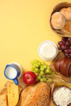 Festive shavuot table with traditional food items