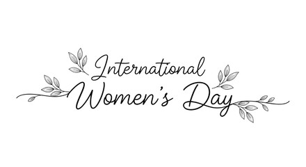 Obraz premium International Women's Day celebration logo with elegant floral design elements