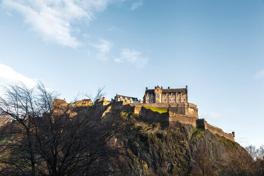Edinburgh castle under a clear blue sky