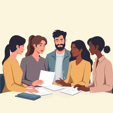 This minimalist illustration depicts a person interacting with paperwork. It evokes a sense of focus and productivity, ideal for content about office 