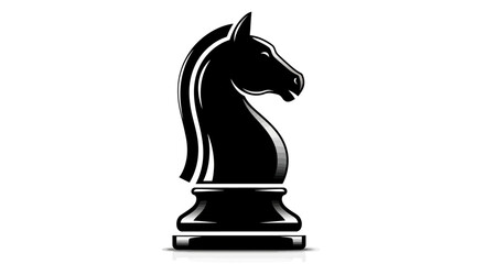 Black chess knight piece isolated on white background © zulvida