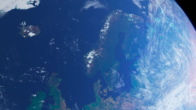 Norway, Scandinavia and Northern Europe From Space. Planet Earth from Space. Globe