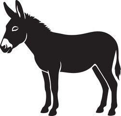 Obraz premium Donkey silhouette vector illustration with graphic can be used for logos
