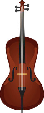 Traditional brown cello. vector illustration