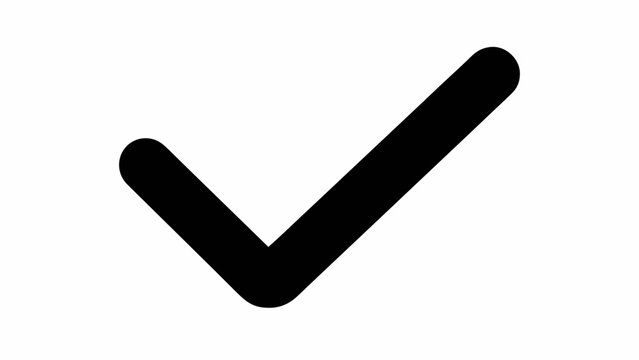 Vector checkmark icon, black on white background