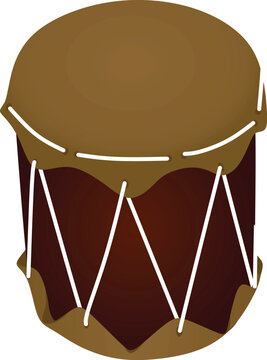 Traditional leather drum. vector illustration