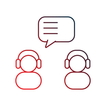 Live Chat icon with white background vector stock illustration