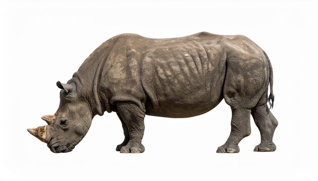 Majestic rhinoceros standing alone with a strong presence